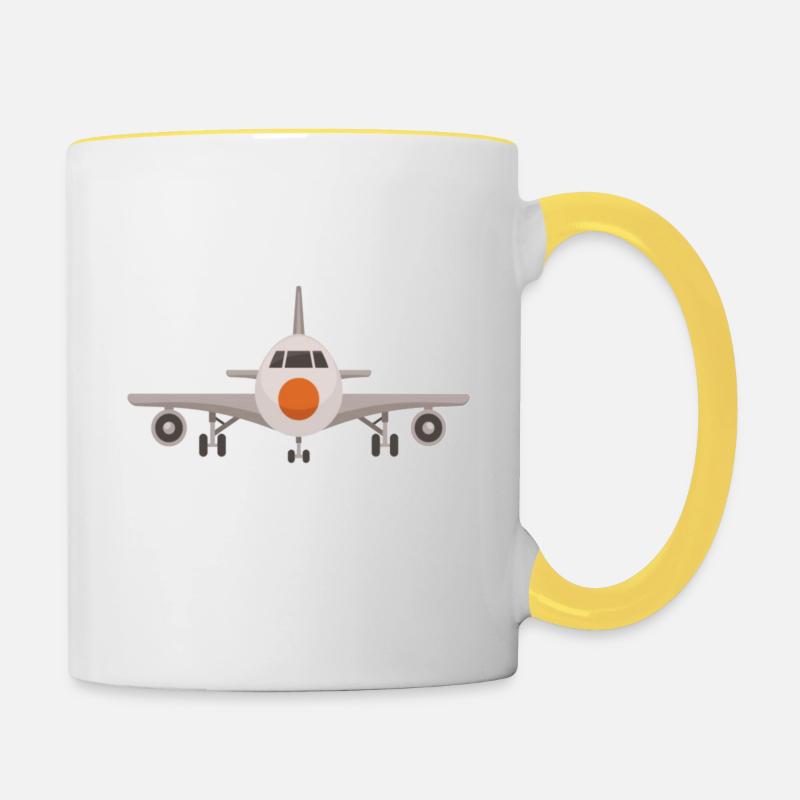 AIRPLANE - Contrasting Mug - white/yellow