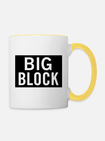 Big Block - Tasse zweifarbig - Weiß/Gelb