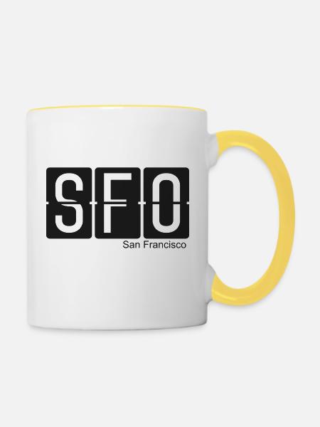 San Francisco - Tasse zweifarbig - Weiß/Gelb
