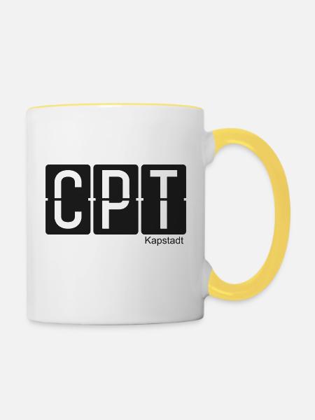 Kapstadt - Tasse zweifarbig - Weiß/Gelb