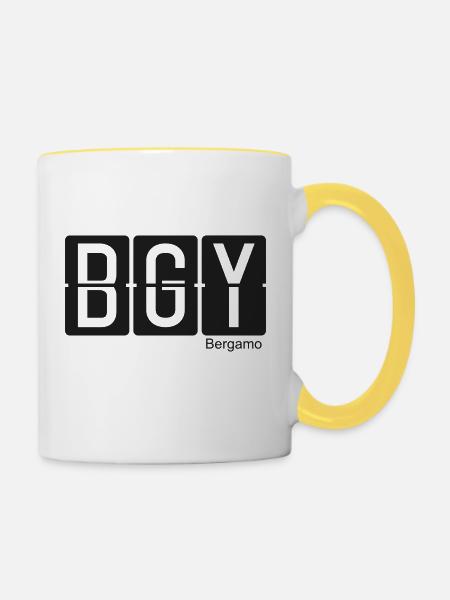 Bergamo - Tasse zweifarbig - Weiß/Gelb