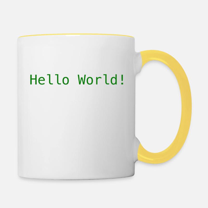 Salut tout le monde! - Mug contrasté - blanc/jaune