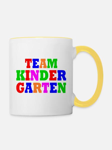 Team kindergarten - Tasse zweifarbig - Weiß/Gelb