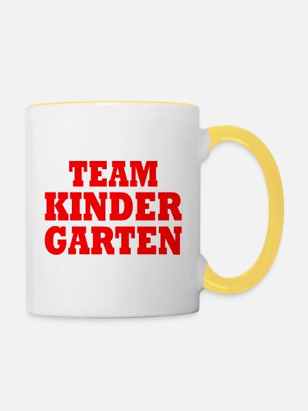 Team kindergarten - Tasse zweifarbig - Weiß/Gelb
