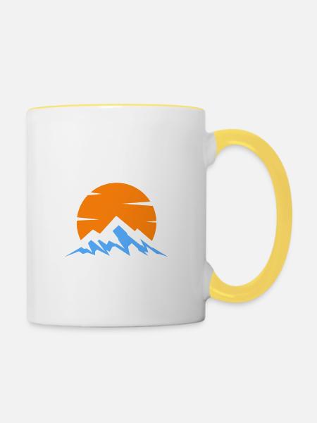 NORTH SUMMIT - Winterdesign - Tasse zweifarbig - Weiß/Gelb
