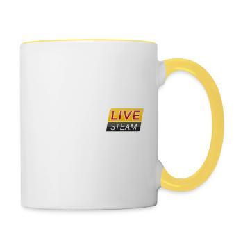 Live Steam - Steam Locomotive - Contrasting Mug - white/yellow - Right