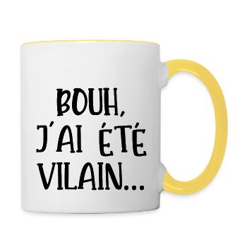 bouh j'ai été vilain - Mug contrasté - blanc/jaune - Droite