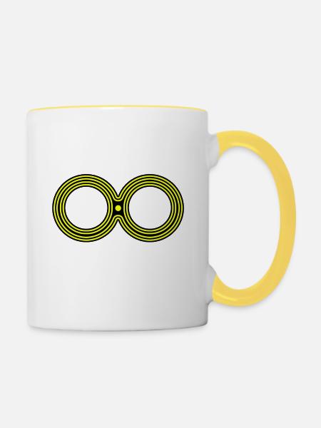 Acht Unendlichkeit 8 - Tasse zweifarbig - Weiß/Gelb