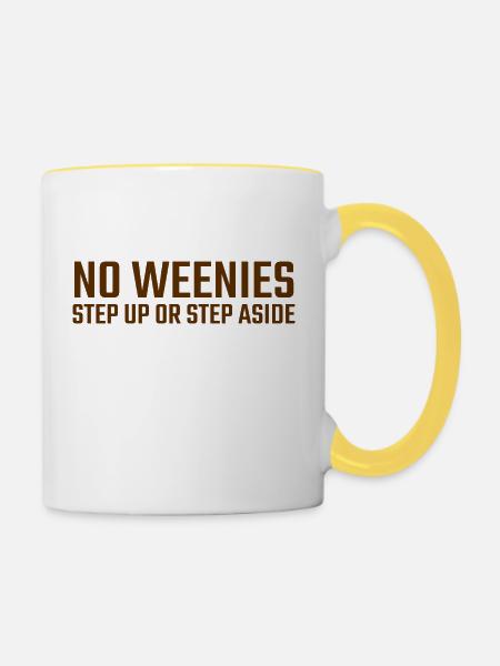 Keine Weenies (dunkel) - Tasse zweifarbig - Weiß/Gelb