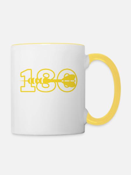 180 - Tasse zweifarbig - Weiß/Gelb