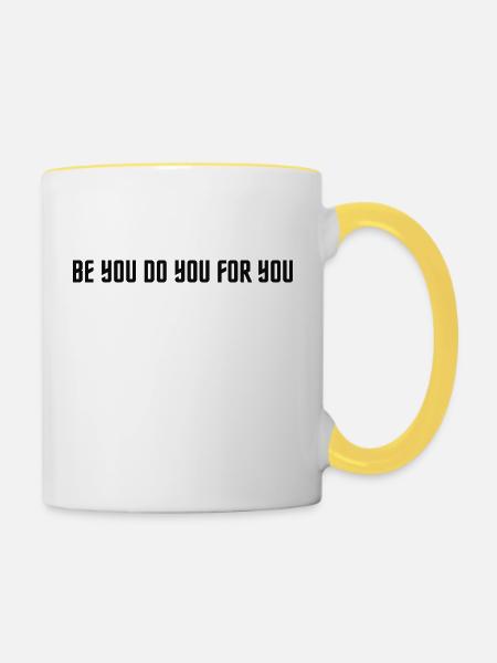 Sei du selbst - Tasse zweifarbig - Weiß/Gelb