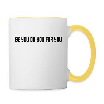Sei du selbst - Tasse zweifarbig - Weiß/Gelb - Rechts