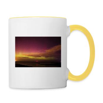 northern lights - Contrasting Mug - white/yellow - Right