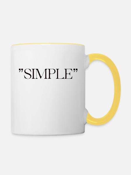 simple - Tasse zweifarbig - Weiß/Gelb