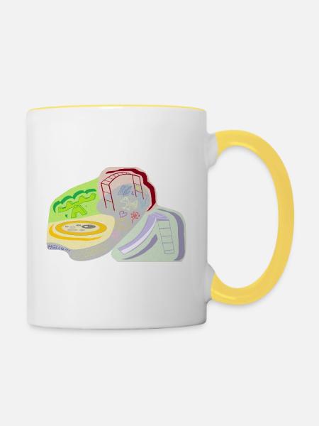 Spielplatz meines Geistes - Tasse zweifarbig - Weiß/Gelb