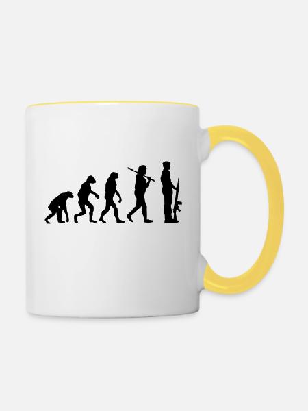 Militärisch - Tasse zweifarbig - Weiß/Gelb