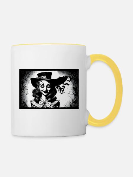 Alice #7 - Tasse zweifarbig - Weiß/Gelb