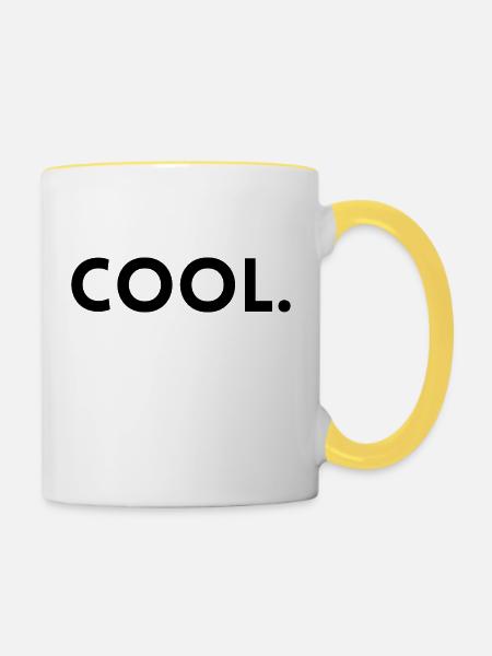 cool. - Tasse zweifarbig - Weiß/Gelb