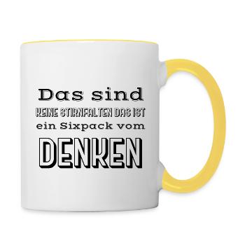 witzige sprüche - Tasse zweifarbig - Weiß/Gelb - Rechts