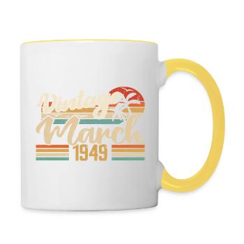 March 1949 Anniversary Gift March 1949 Gift - Contrasting Mug - white/yellow - Right