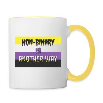 Non-binary in another way - Contrasting Mug - white/yellow - Right