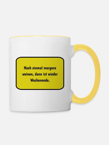 Weinen - Tasse zweifarbig - Weiß/Gelb