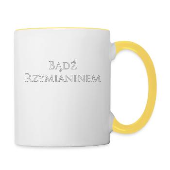Soyez romain - Mug contrasté - blanc/jaune - Droite