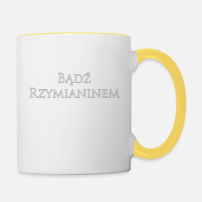Sei römisch - Tasse zweifarbig - Weiß/Gelb