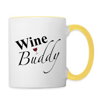 Amis du vin - Mug contrasté - blanc/jaune - Droite