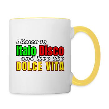 Chemise Italo Disco Dolce Vita - Mug contrasté - blanc/jaune - Droite