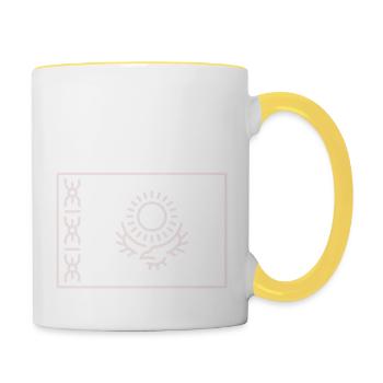 Tam ya doma Kasachstan - Tasse zweifarbig - Weiß/Gelb - Rechts