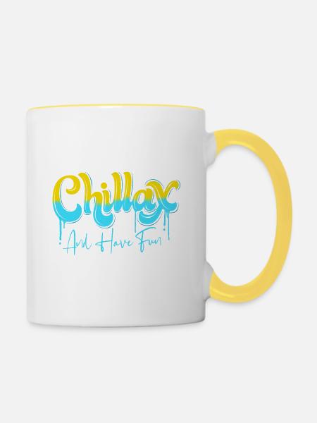 Chill - Tasse zweifarbig - Weiß/Gelb