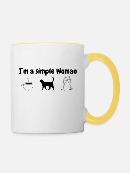 I’m a simple woman - Tasse zweifarbig - Weiß/Gelb