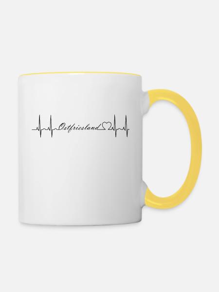 Ostfriesland - Tasse zweifarbig - Weiß/Gelb