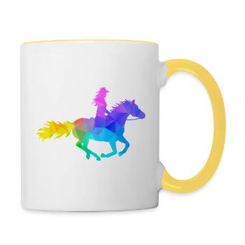 Western Lady Western Rider - Contrasting Mug - white/yellow - Right
