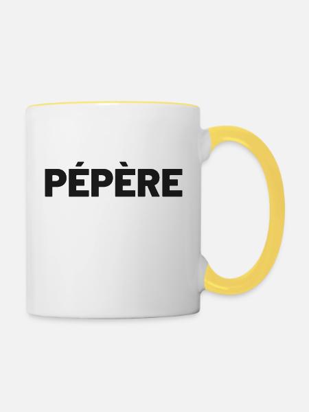 Pepere - Tasse zweifarbig - Weiß/Gelb