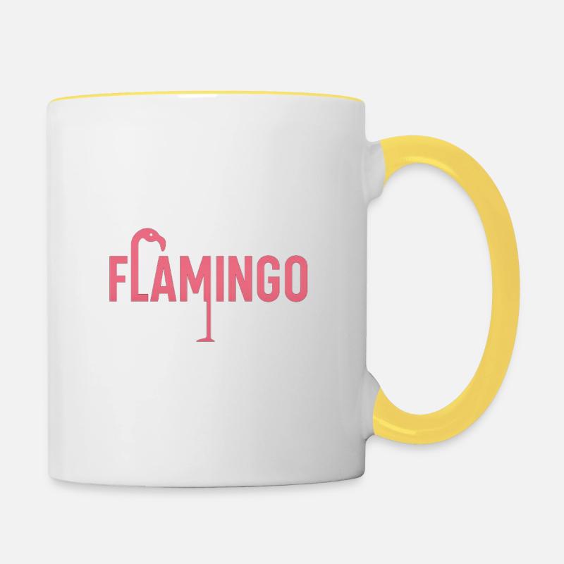 Flamant - Mug contrasté - blanc/jaune