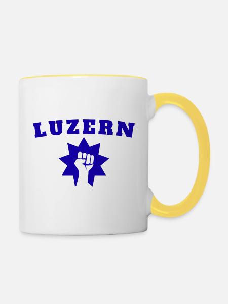 Luzern - Tasse zweifarbig - Weiß/Gelb