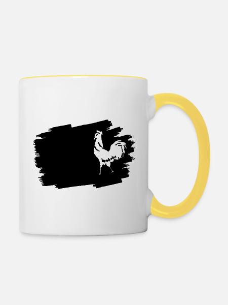 Mitternachts-Glyphen-Emblem - Tasse zweifarbig - Weiß/Gelb