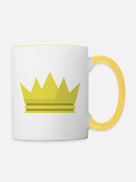 Krone - Tasse zweifarbig - Weiß/Gelb
