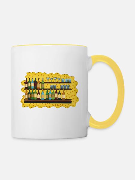 Barregal Käseabend Illustration - Tasse zweifarbig - Weiß/Gelb