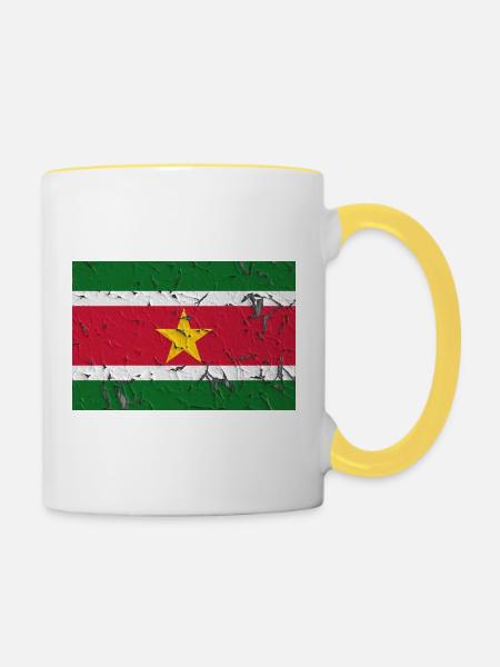 Suriname Suriname - Tasse zweifarbig - Weiß/Gelb