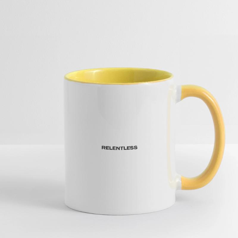 Typographie implacable Conception de texte forte Mug contrasté