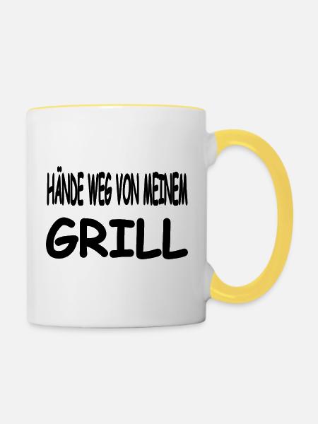 Grillen - Tasse zweifarbig - Weiß/Gelb