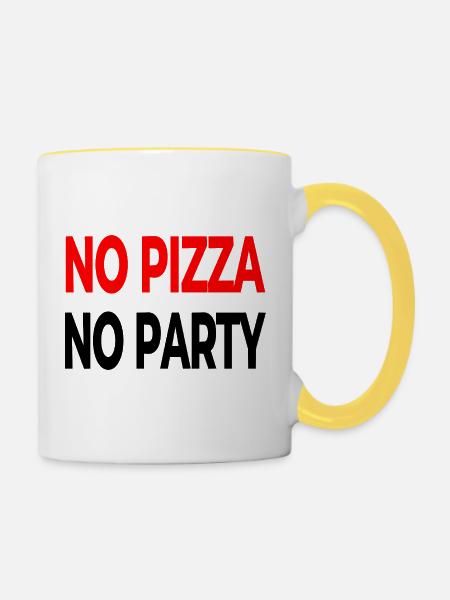Pizza - Tasse zweifarbig - Weiß/Gelb
