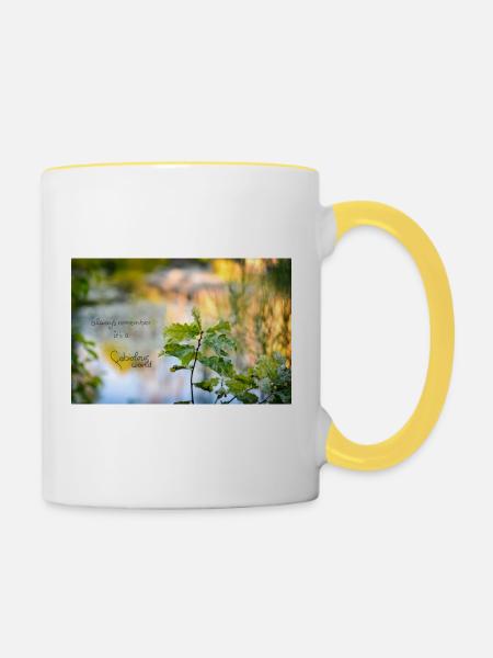 fabiolous world goldig - Tasse zweifarbig - Weiß/Gelb