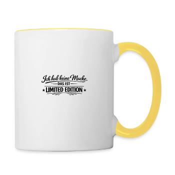 Ich hab keine Macke – Das ist Limited Edition - Tasse zweifarbig - Weiß/Gelb - Rechts