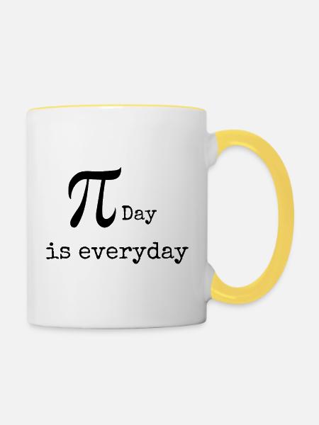 Mathe-Nerd-T-Shirt - Tasse zweifarbig - Weiß/Gelb