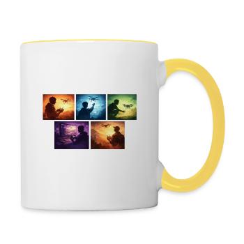 Drone Flight Color Palettes Collection - Contrasting Mug - white/yellow - Right