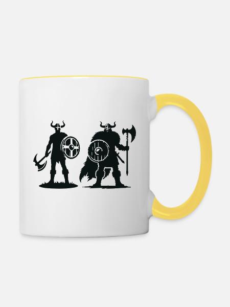 wikinger-warriors - Tasse zweifarbig - Weiß/Gelb